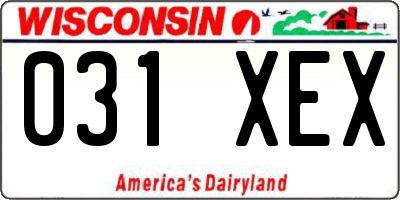 WI license plate 031XEX