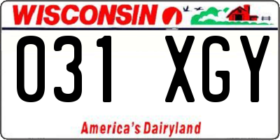 WI license plate 031XGY