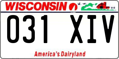 WI license plate 031XIV