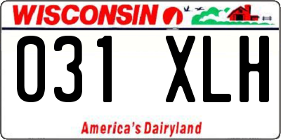 WI license plate 031XLH