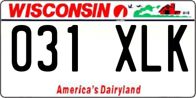 WI license plate 031XLK