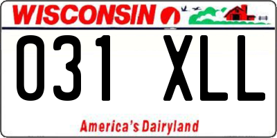 WI license plate 031XLL