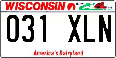 WI license plate 031XLN