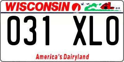 WI license plate 031XLO