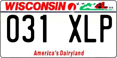 WI license plate 031XLP