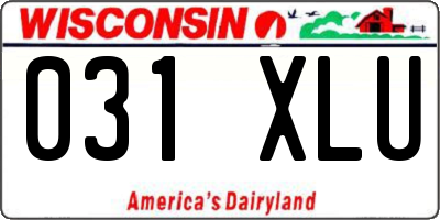 WI license plate 031XLU