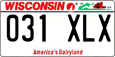 WI license plate 031XLX