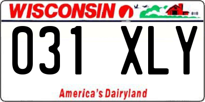 WI license plate 031XLY