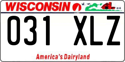 WI license plate 031XLZ
