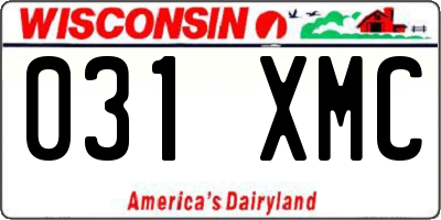 WI license plate 031XMC