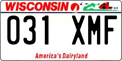 WI license plate 031XMF