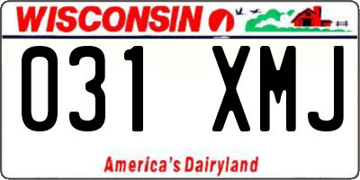 WI license plate 031XMJ