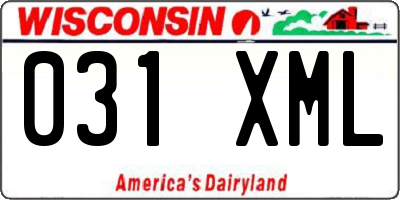 WI license plate 031XML