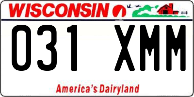 WI license plate 031XMM