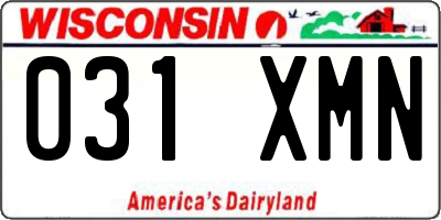 WI license plate 031XMN