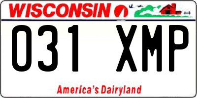 WI license plate 031XMP