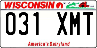 WI license plate 031XMT