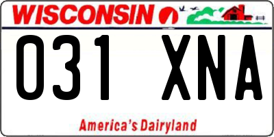 WI license plate 031XNA