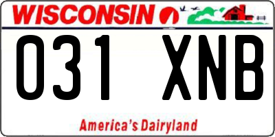 WI license plate 031XNB
