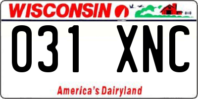 WI license plate 031XNC