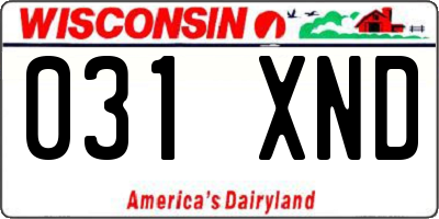 WI license plate 031XND
