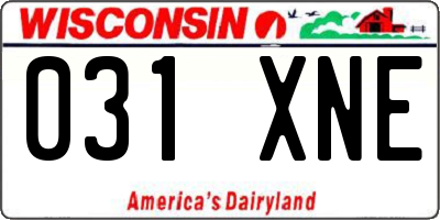 WI license plate 031XNE