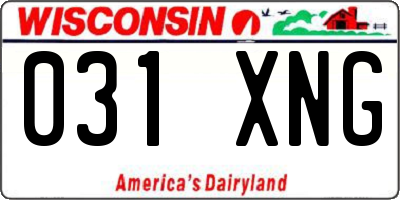 WI license plate 031XNG