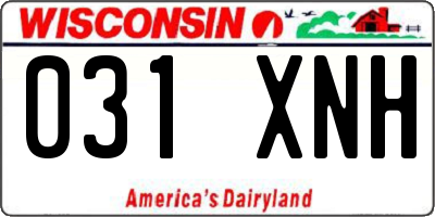 WI license plate 031XNH