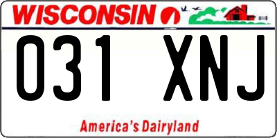 WI license plate 031XNJ