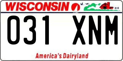 WI license plate 031XNM