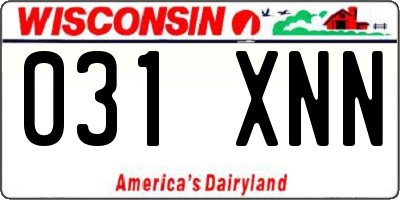 WI license plate 031XNN