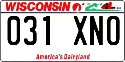 WI license plate 031XNO