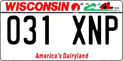 WI license plate 031XNP