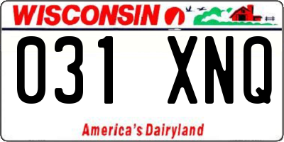 WI license plate 031XNQ