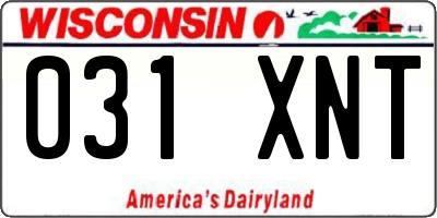 WI license plate 031XNT