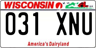 WI license plate 031XNU