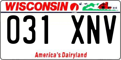 WI license plate 031XNV