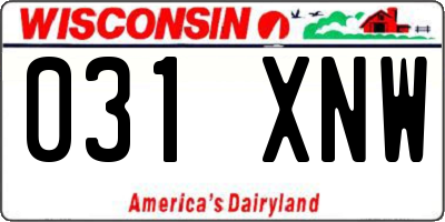 WI license plate 031XNW