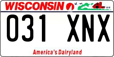 WI license plate 031XNX