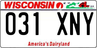WI license plate 031XNY