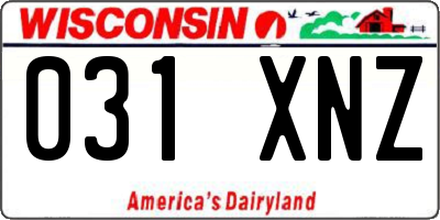 WI license plate 031XNZ