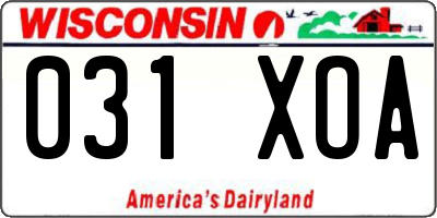 WI license plate 031XOA