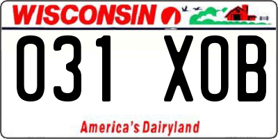 WI license plate 031XOB