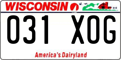 WI license plate 031XOG