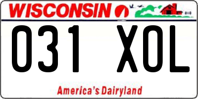 WI license plate 031XOL