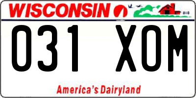 WI license plate 031XOM
