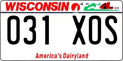 WI license plate 031XOS