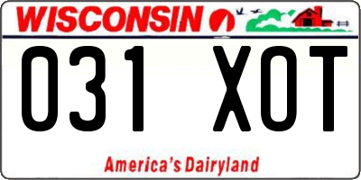 WI license plate 031XOT