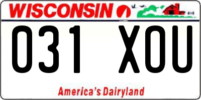 WI license plate 031XOU