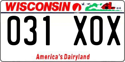 WI license plate 031XOX